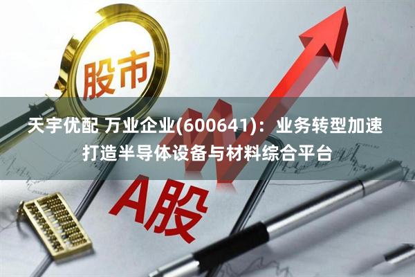 天宇优配 万业企业(600641)：业务转型加速 打造半导体设备与材料综合平台